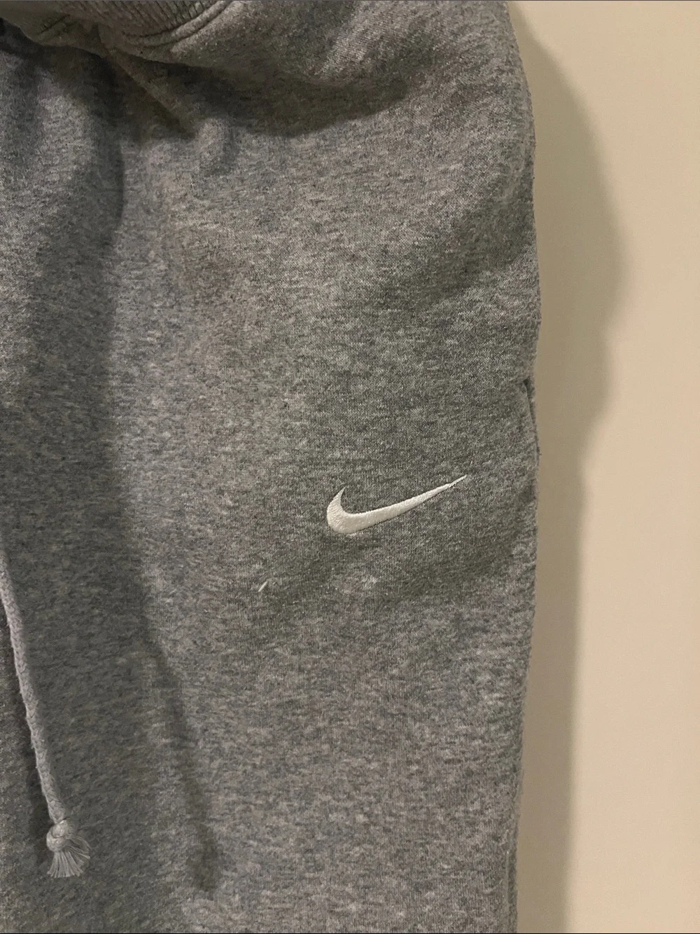 Nike womens Gray Jogger Sweatpants with White Swoosh